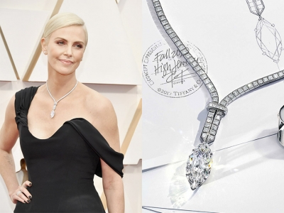 El collar de US$ 5.000.000 de dólares de Charlize Theron en los Oscar